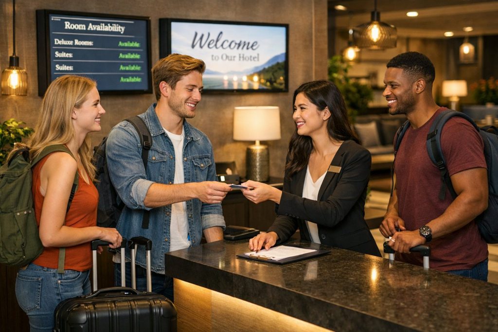 young people checking-in - featured image